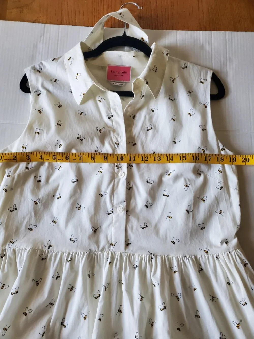 Kate Spade New York Bees Cream Belted Shirt Dress With Pockets Size XL